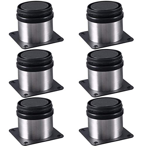 XCSW Gabinete Patas Pies de cocina Encimera Pata de Cocina Patas para Muebles Inoxidable Cocina Patas Regulables Patas para Muebles Altura Regulable Armario de Cocina Pies Redondo(6 Piezas)