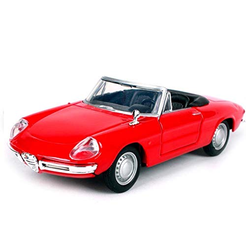 XMSM Diecast Modelo Coche 1:32 para Alfa para Romeo para Spider Vintage Car Retro para Classic Car Diecast Model Car For Kids Toy New In Box Regalos Coche Modelo fundición a presión (Color : Rojo)