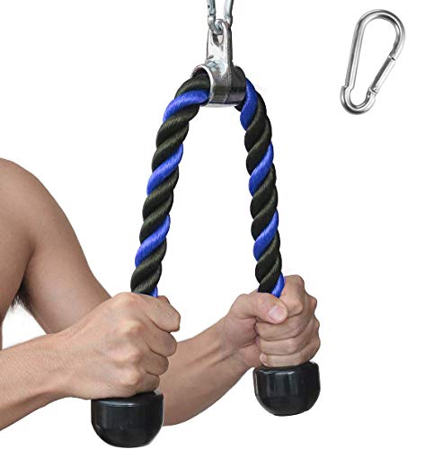 XYZDOUBLE Cuerda Tríceps Pull Down Cuerda Equipo Cuerda Trenzado Nailon con Mango Antideslizantes Gimnasio o Hogar Equipo de Entrenamiento de Fuerza de Brazo Accesorios