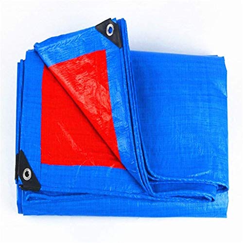 YINUO Cobertor de PVC grueso recubierto de tela resistente al fuego Tres antiropa Ropa ignífuga Cubierta de lluvia de alta temperatura Productos Impermeable Lona roja + azul (160 g/metro cuadrado, e