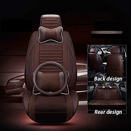 YUNJINGCHENMAN Asiento de Cuero con Lino Coche Universal Cubierta for Lifan X60 X50 330 520 620 320 630 720 Coche Accesorios de Estilo (Color Name : Coffee Luxury)