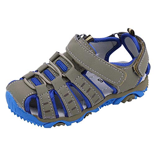 YWLINK Sandalias Deportivas NiñOs Zapatos para NiñOs Punta Cerrada Verano Playa Sandalias Zapatos,Zapatillas Antideslizante Fondo Blando Casuales(Gris,24EU)