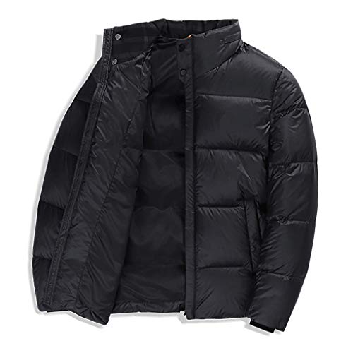 ZEZHOU Abajo Chaqueta Moda Invierno Luz Corta de los Hombres de papá Caliente de la Capa Exterior de la Chaqueta 90% de Pato Blanco Abajo, 2 Colores (Color : Black, Size : 185/3XL)