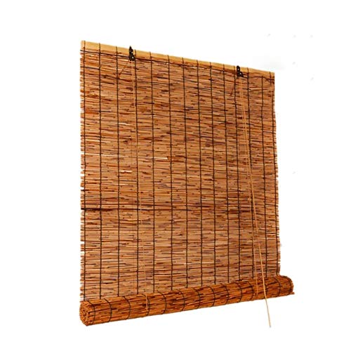 ZKORN Cortina De Paja, Estores De Bambú, Estor Enrollable De Bambú Natural, para Cortinas Tabiques Paredes De Fondo, Respetuoso con El Medio Ambiente y Transpirable(120x260cm/47x102in)