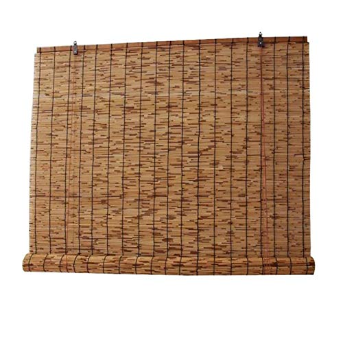 ZKORN Estor Enrollable, Persianas Enrollables De Bambú, Persianas De Caña Natural, Cortina De Paja para Porche/Patio/Pérgola, Respetuoso con El Medio Ambiente y Transpirable.(85x110cm/34x44in)