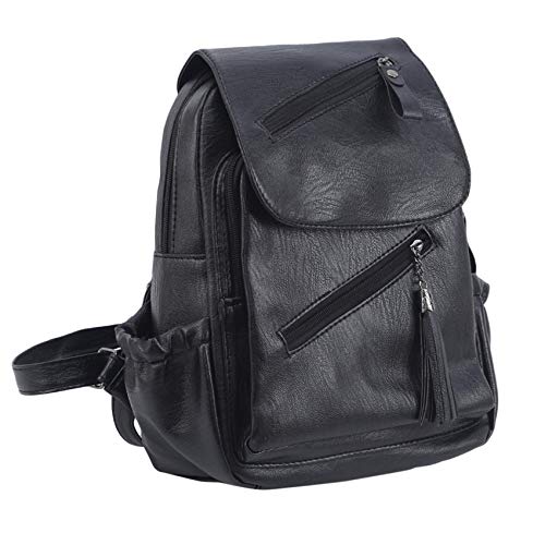 ZNMUCgs - Mochila de piel para mujer, estilo vintage, informal, bolsa de viaje, Black (Negro) - ZNMUCgs