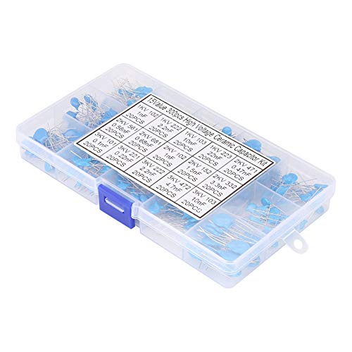 300pcs 15 Valores Alto Voltaje 0.1nF ~ 22nF Condensadores Cerámicos de Alto Voltaje Kit Surtido