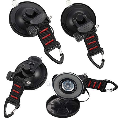 4 Piezas Anclaje de Ventosa con Gancho de Seguridad Tie Down para Coche Carpas con Toldo Lateral Accesorios de Lona de Camping