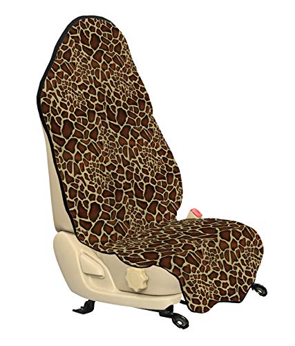 ABAKUHAUS Zambia Cubierto de Asiento de Coche, Modelo de la Piel de la Jirafa, Protector Antideslizante de Coche de Tamaño Universal, 75x145cm, Redwood Amarillo pálido