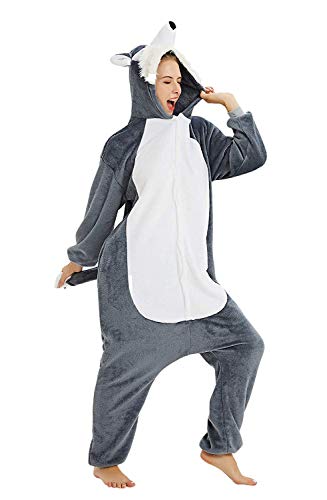 ABYED Carnaval Halloween Disfraz Pijama Animal Entero Unisex para Adultos Niños con Capucha Ropa de Dormir Traje de Disfraz para Festival de Navidad