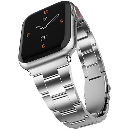 Adepoy para Apple Watch Correa, Mejorada sin Necesidad de Herramientas Pulsera de Repuesto de Acero Inoxidable Compatible con iwatch 38 mm 40 mm 42 mm 44 mm y Serie 6/5/4/3/2/1