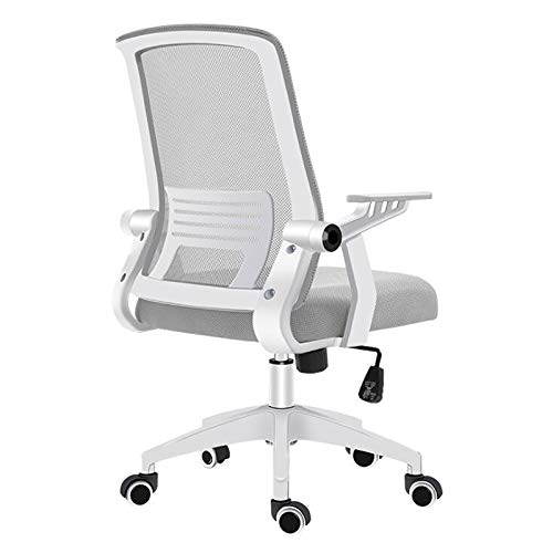 Ajustable Balanceo Silla Giratoria,Malla Ejecutiva Silla de Oficina,Moderno Silla de Escritorio Ergonómico Silla de Computadora con Brazos Abatibles y Soporte Lumbar-J 60x60x88-96cm(24x24x35-38inch)