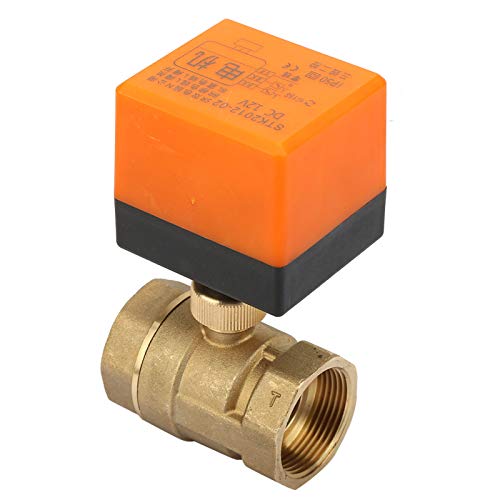 Akozon Válvula de Bola Eléctrica Motorizada Válvula de Latón DC 12V G1-1/4" DN32 2 Vías Control de tres para Control de Flujo