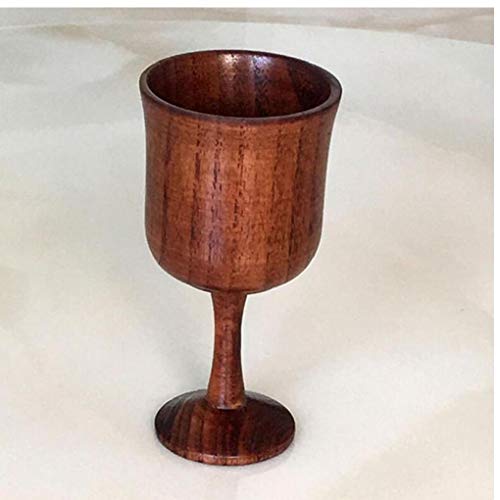 AMOYER Suministros Copa 1pc De Madera De Tallo Taza De Café Natural Spruce Copa De Vino Redondo Hecho a Mano De Madera Maciza De Madera Retro De La Cerveza Tazas De Vino Rojo Cáliz Home Bar