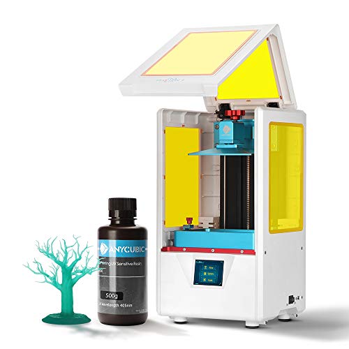 ANYCUBIC Impresora 3D Photon S LCD para fotopolimerizante UV doble eje Z Smart Touch Colores Screen Printer Offline Impresión 3D Dimensiones 115 x 65 x 165 mm, blanco
