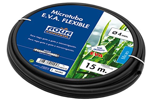 Aqua Control C4021E - Rollo de 15m de microtubo flexible de 4mm, para goteo