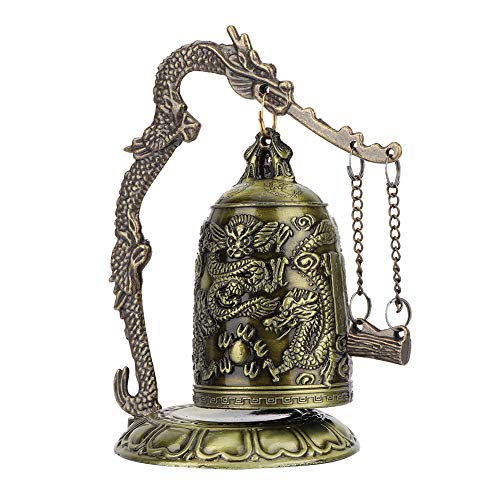 Asixxsix Cerradura de dragón de Bronce Duradera única, Campana de dragón Vintage, Estilo Vintage digno para la decoración del hogar de colección