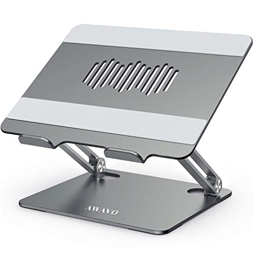 AWAVO Soporte Portátil, Elevador Ajustable para Computadora Portátil con Ventilación de Calor, Compatible con MacBook Air/Pro, DELL, HP, Lenovo, más computadoras portátiles de 10-15.6"