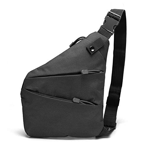 BAGZY Mochila Sling Pecho Bolsa Ligero Bolsa de Hombro Deporte al Aire Libre Viaje Senderismo Anti Robo Crossbody Bolsa de Hombro Bolsa de Transporte Mochila para Hombre Mujere Negro