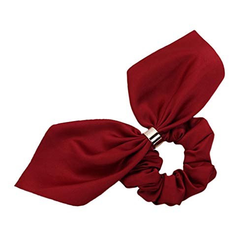 Baoblaze Scrunchies Bowknot Elástico Banda de Pelo Colorido Lazo Scrunchies Boho Gomas de Cabello Bandas para Mujeres Niñas - Rojo