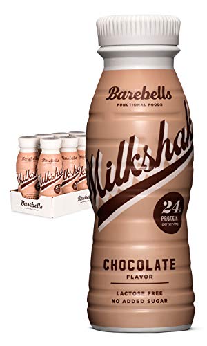 Batido Proteínas Barebells Sabor Chocolate (8 Botellas x 330 ml), Alto Contenido de Proteínas. Sin Azúcares Añadidos y Sin Lactosa, 24 g de Proteínas. Delicioso Sabor Cremoso.