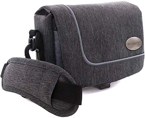 Baxxtar Verona Bolsa para cámaras - con trabilla para el cinturón y Bandolera - moteada de Gris Negro