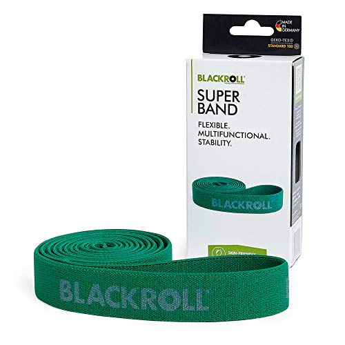 BLACKROLL Fitnessband. Trainings Gymnastik Sport für eine Stabile Muskulatur mit starkem Widerstand Fitness, Unisex Adulto, Super Banda: Verde (Media), 104 cm