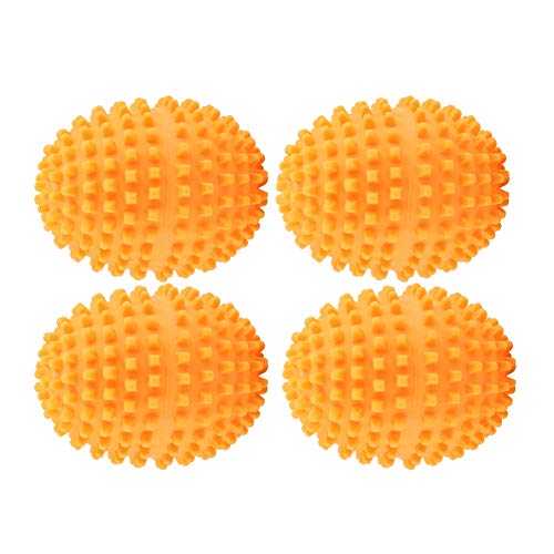 Bolas secadoras de 4 piezas Bolas secadoras naranjas Bola secadora de tambor Bolas secadoras reutilizables para suavizante de telas Lavado de ropa fácil y delicada Ropa de bebé delicada