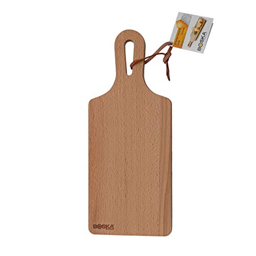 Boska Tabla de servir de lujo Geneva S - Con mango - Madera de Haya - Presentación fantástica - Marrón - ⌀ 19.8 cm