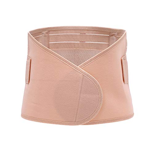 BOZEVON Faja Postparto Reductora - Transpirable Elástico Recuperación Post-Parto Vientre/Cintura/Soporte Pélvico Cinturón Faja para la Mujer y Maternidad, Beige-1/L