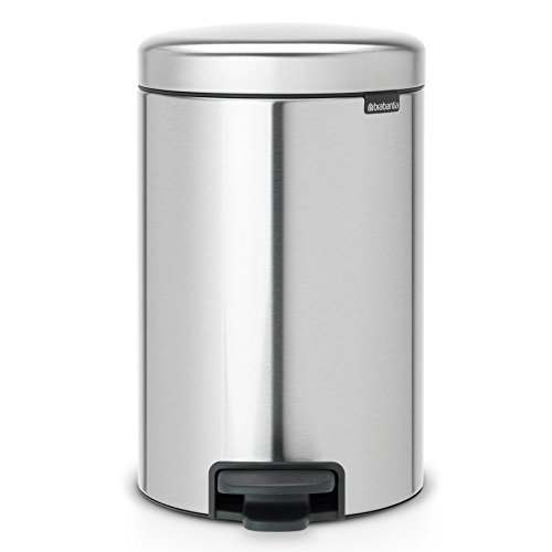 Brabantia Newicon-Cubo de Basura con Pedal, 12 l, Color Fpp Inoxidable, Acero Mate Anti-Huellas