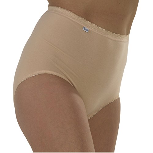 Bragas grandes para señora, lisas, de algodón con licra, 3 unidades, color blanco. Tallas disponibles: 40 a 58 beige color carne Cadera 116,84-121,92 cm