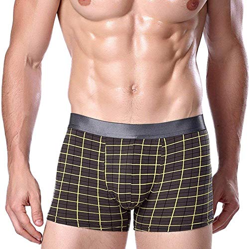 Calzoncillos De Los Hombres De Algodón Sellos Goma Especial Estilo De A Rayas Planos Debajo del Zapato Cálido Calzoncillos Boxer Pantalones Cortos Retro Panty (Color : Verde, Size : L)