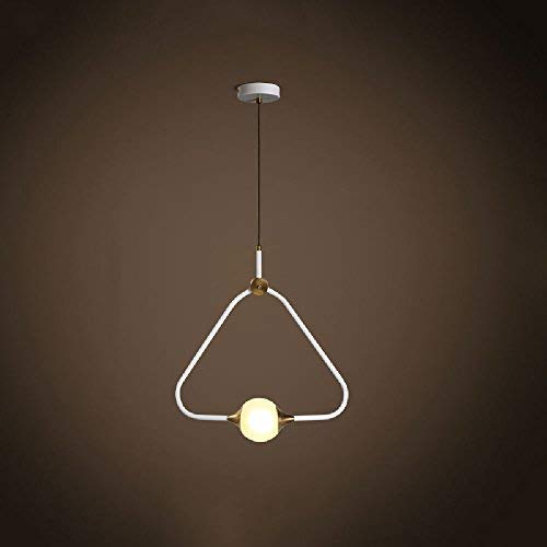 Candelabro LED de una sola cabeza de hierro Triángulo simple moderno Colgante de vidrio creativo Tienda de ropa Cafetería bar Comedor Sala de estar Dormitorio Cadena de luz: 1800 mm (ajustable)