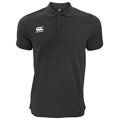 Canterbury - Polo Pique Manga Corta Modelo Waimak Hombre Caballero (Grande (L)) (Negro)