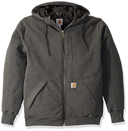 Carhartt Rockland Quilt-Lined Full-Zip Hooded Sweatshirt suéter, Carbon Heather, XL para Hombre