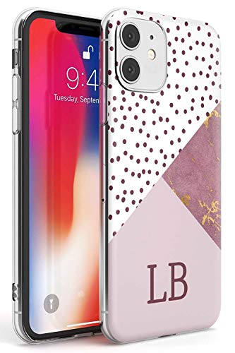 Case Warehouse Mármol y Puntos del Lunar Personalizado Slim Funda para iPhone 11 TPU Protector Ligero Phone Protectora con Lugares A Medida Nombre Único Personal