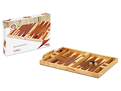 Cayro - Maletín Backgammon Marquetería - Juego de razonamiento y Estrategia - Juego de Mesa Tradicional - Desarrollo de Habilidades cognitivas e inteligencias múltiples - Juego de Mesa (609)