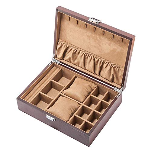 Cerradura de estilo europeo Caja de joyería de madera de fresno Pulsera de madera para joyería Caja de almacenamiento de reloj Caja de almacenamiento de joyería de reloj con dos posiciones de reloj