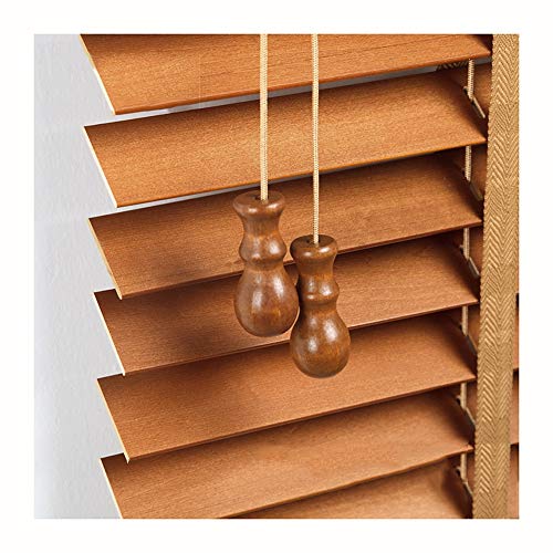 CHAXIA Persianas Venecianas Enrollable Romanas Natural Madera Maciza Oficina Luz De La Cubierta Proteccion Solar, 2 Opciones De Color, Personalizable (Color : B, Size : 50x110cm)