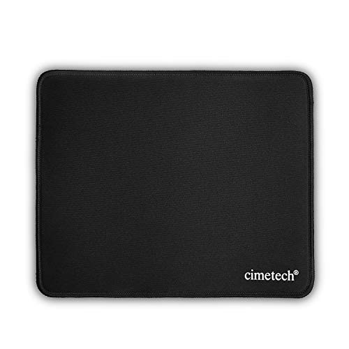 cimetech Alfombrilla Borde Cosido, 1 Paquete de Alfombrilla para computadora con Base de Goma Antideslizante para Laptop con computadora y PC, 10.2x8.3x0.15 Pulgadas - Negro