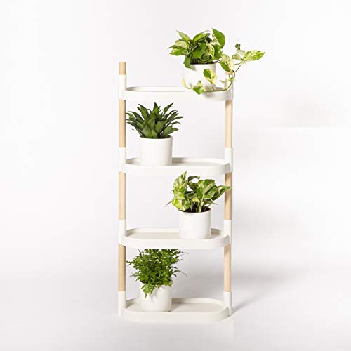 Citysens - Estantería para Plantas, Blanco, 4 bandejas