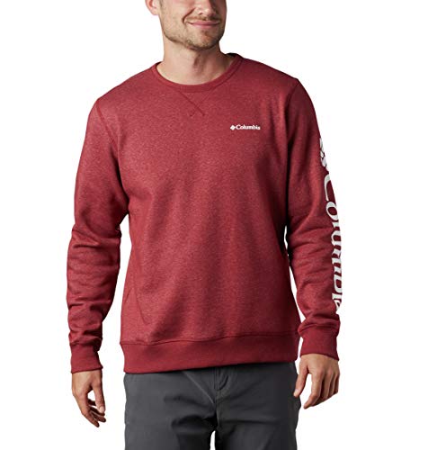 Columbia Sudadera de forro polar para hombre, color rojo Jasper jaspeado/blanco, 1X