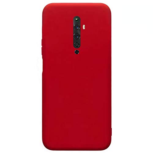 Compatible para OPPO Reno 2Z Carcasas(2019)+3D Protectores de Vidrio Templado/Case Caso Silicona TPU Airbag Anti-Choque Bumper Ultra-Delgado Blandas Fundas para OPPO Reno 2Z-Rojo