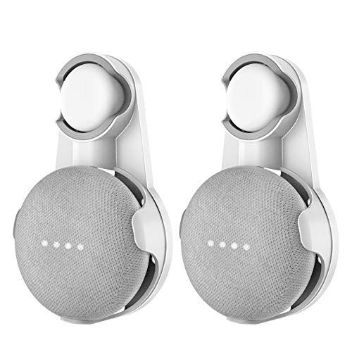 Cozycase Soporte para Home Mini & Nest Mini, Space Saver Hanger Plug en el baño y la Cocina del Dormitorio - Blanco (2-Pack, Blanco+Gris)