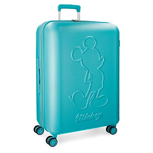 Disney Mickey Premium Maleta mediana Verde 45x68x27 cms Rígida ABS Cierre TSA 77L 4Kgs 4 ruedas dobles Extensible