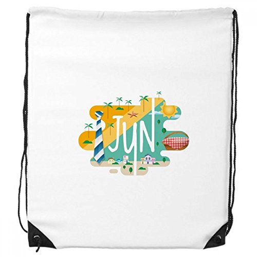 DIYthinker Junio ??Mes Temporada Ilustración morral del Lazo de Compras Deportes Bolsas de Regalo