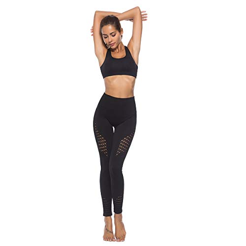 Ducomi SKY Leggins de Fitness para Mujeres - Adelgazamiento de Cintura Alta y Modelado de Efectos Butt Lift - Leggings Elásticos para Curvas Sensacionales - Practicidad y Sensualidad (Negro, S)