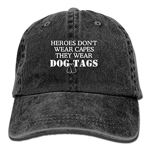 Egoa Real Heroes Don't Wear Capes They Wear Dog Tags Adjustable Cotton Hat