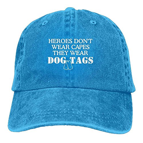 Egoa Real Heroes Don't Wear Capes They Wear Dog Tags Adjustable Cotton Hat